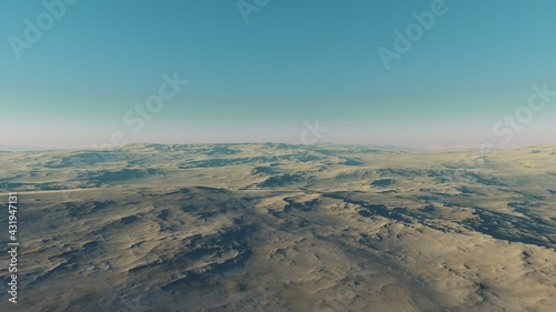 realistic surface of an alien planet  a computer-generated surface