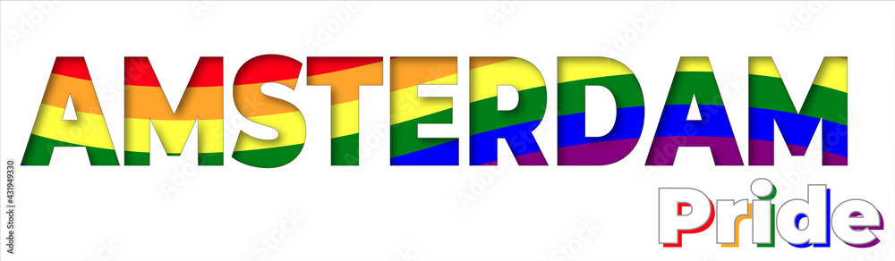 Amsterdam Pride month illustration card concept Amsterdam Pride month illustration card concept