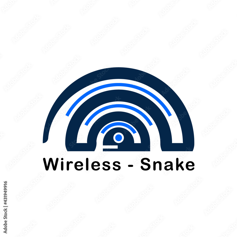 symbol or logo of wireless - snake. original logo inspiration of internet symbols and snakes. this logo is suitable to compare companies in the network field. symbol or logo of wireless - snake. original logo inspiration of internet symbols and snakes. this logo is suitable to compare companies in the network field.