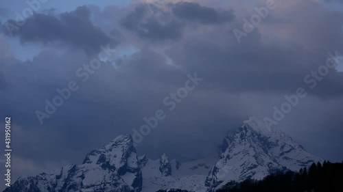 time lapse of deteriorating weather conditions on Mt. Watzmann, bavarian alps, Germany