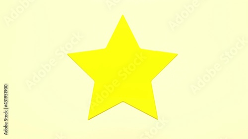 3D render of an abstract animation of a star symbol. 3D animation of the appearing, rotating, moving and disappearing of the star symbol. Animation with an alpha channel.
