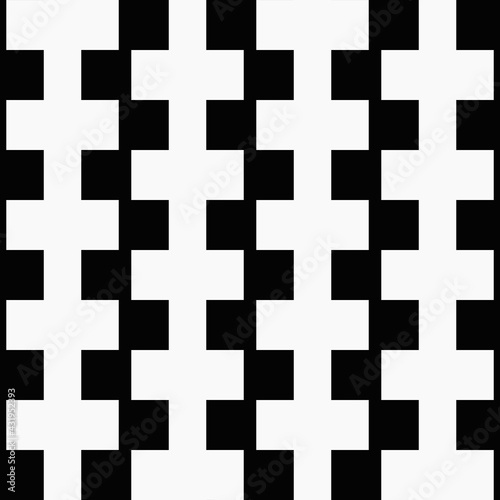 Toothed snake minimal pattern. Vector black and white colors.