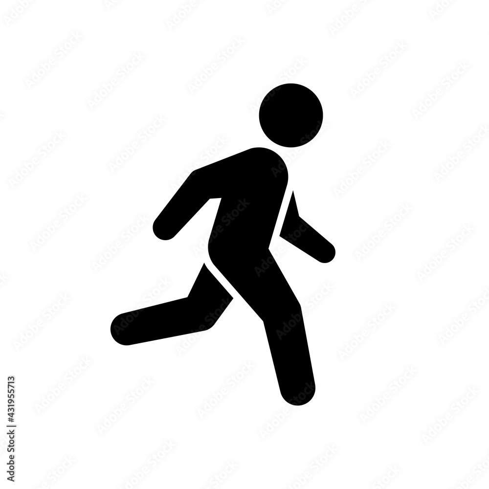 Running person or runner glyph icon