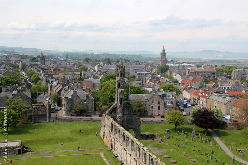 St Andrews Cathedral, view over the complex from the tower of St Rule’s Church