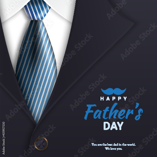 Father's Day poster or banner template with tie and costumes. For Father's Day in Promotion 3d style and shopping templates for love dad