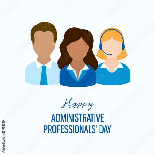 Happy Administrative Professionals' Day vector. Administrative workers men and women vector. Office people icon set. Important day