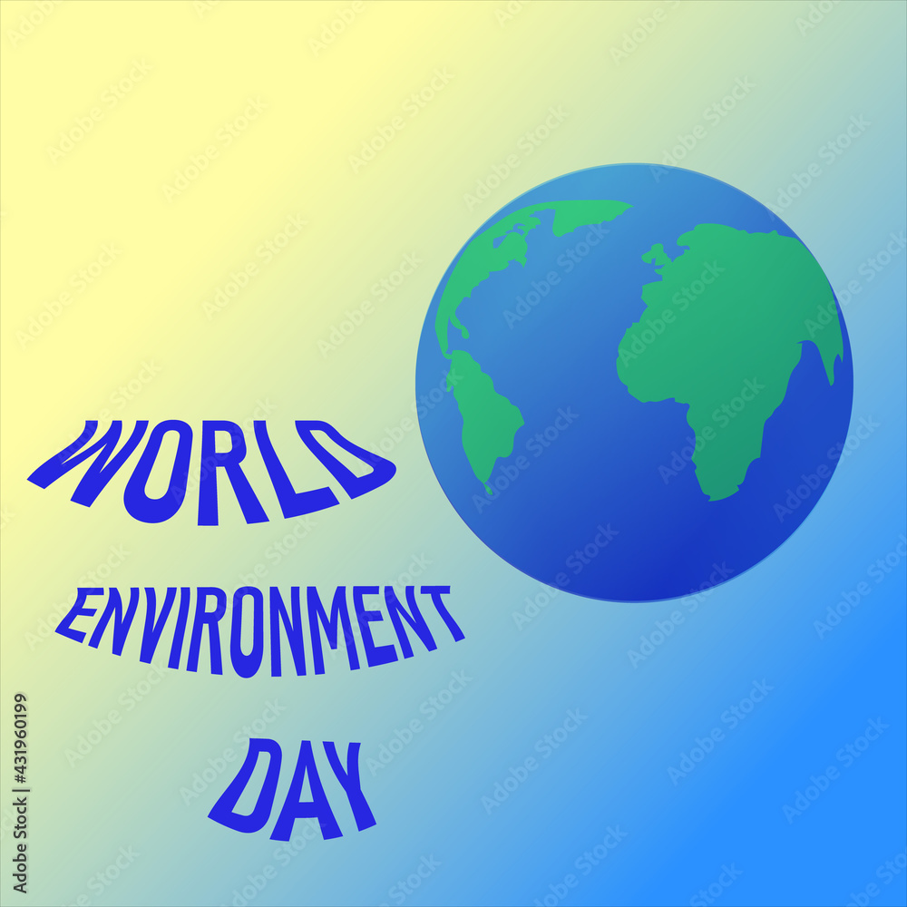 World Environment Day banner.Earth. Poster, cover, card, print design Environment Day. Eco poster,eco banner or eco card for with stylish typography.Vector illustration.