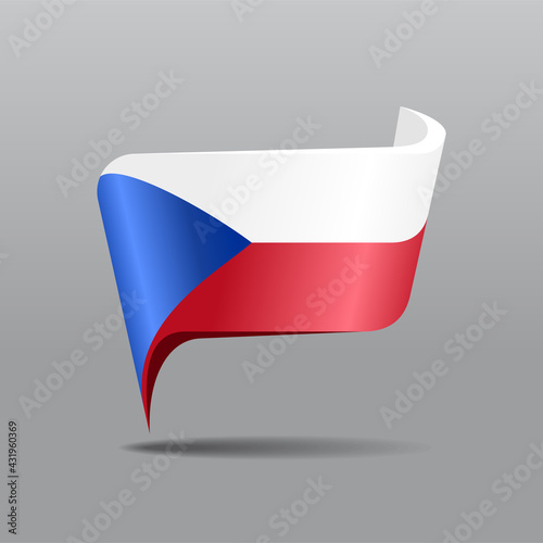 Czech flag map pointer layout. Vector illustration.
