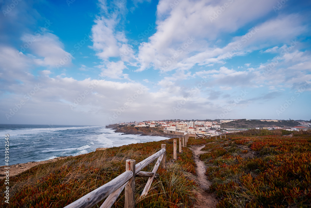 Praia das Macas. The Apple Beach. Atlantic shore of Portugal. Praia das Macas. The Apple Beach. Atlantic shore of Portugal.