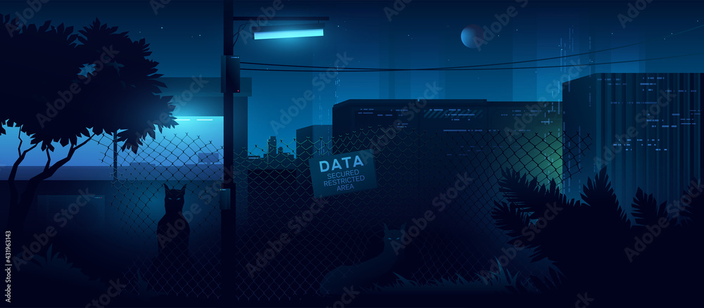 Φωτογραφία Data security area. Futuristic cyberpunk style illustration