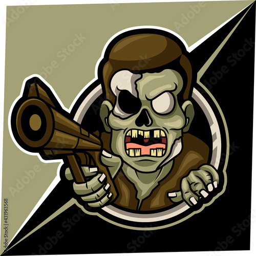 zombie mascot for sports and esports logo