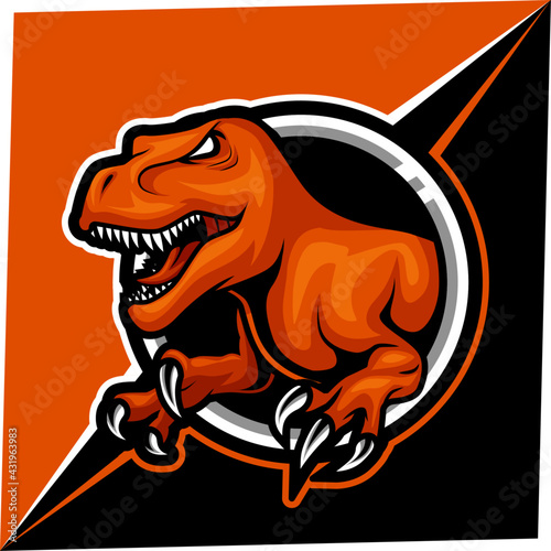 t rex mascot for sports and esports logo