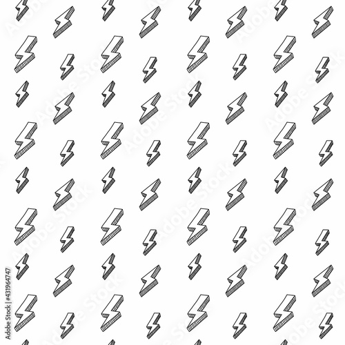 Lightning bolts vector seamless pattern.