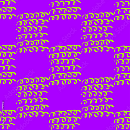Abstract wavy bright pink shapes seamless pattern on white background. vector Illustration.