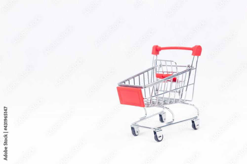 The trolley red color isolated on white background The trolley red color isolated on white background