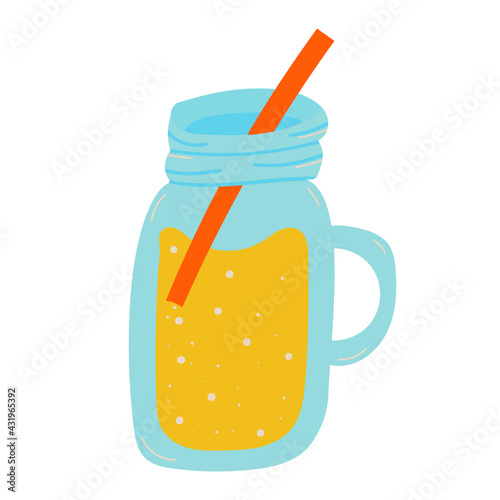 Abstract glass of lemonade for banner design. Vector illustration of a white background. The vector illustration is isolated. Modern vector illustration. Abstract icon.