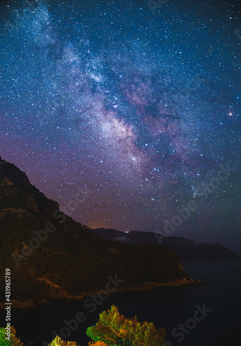 Milkyway long exposure astrophotography from a starry Fethiye night in Turkey