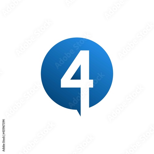 Free Download Four number modern 3d logo design concept - GFXLoad