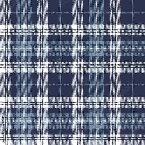 Tartan plaid pattern seamless in blue and white. Herringbone dark texture check vector for scarf, throw, blanket, duvet cover, other modern spring autumn winter everyday fashion fabric design.