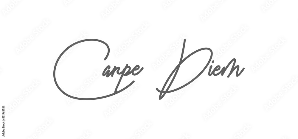 Carpe Diem lettering text, hand drawn typographic style phrase. Motivational quote handwritten design. Carpe Diem lettering text, hand drawn typographic style phrase. Motivational quote handwritten design.