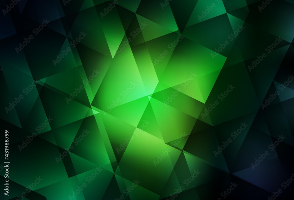 Dark Green vector polygonal pattern. Dark Green vector polygonal pattern.