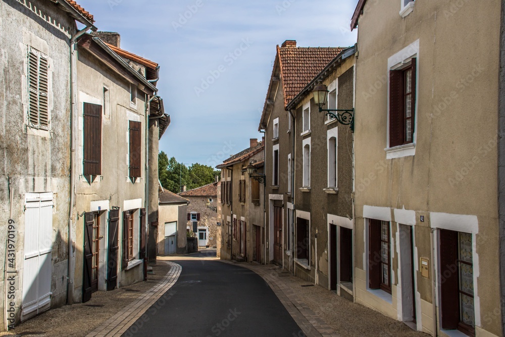 street in the village of Lussac in France