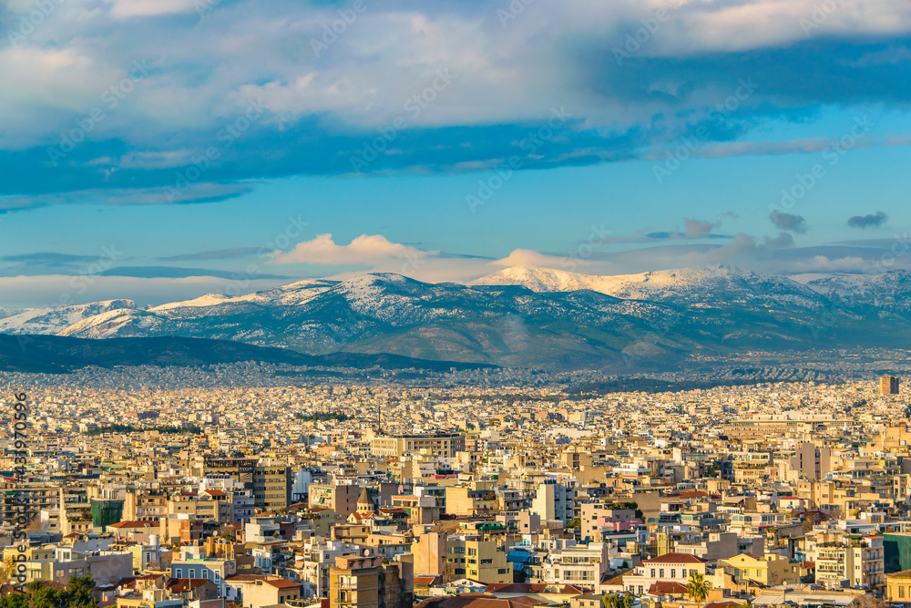 Atenas Aerial View Cityscape