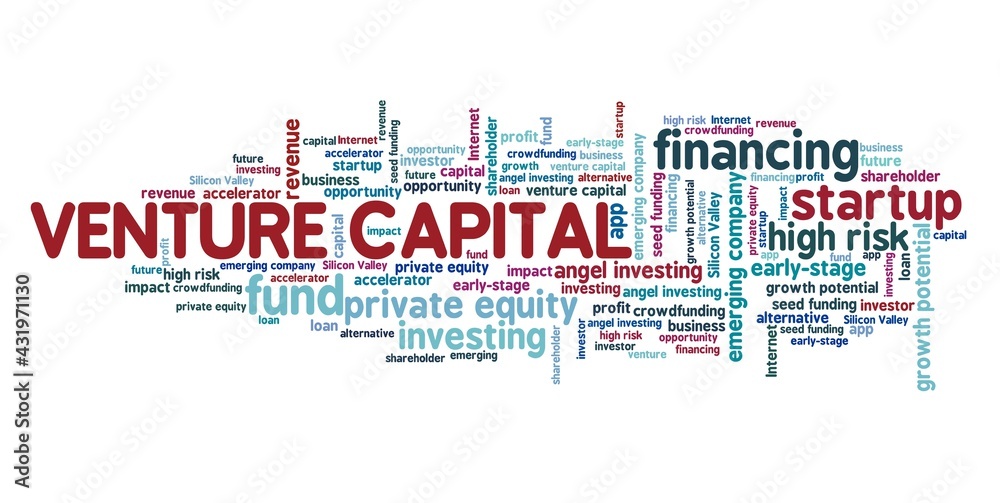 Obraz premium Venture capital text cloud