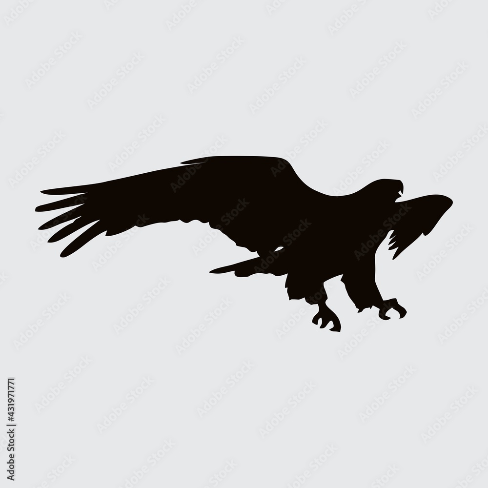 Eagle Silhouette, Eagle Isolated On White Background Eagle Silhouette, Eagle Isolated On White Background