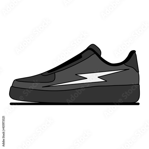minimalistic gray sneakers with lighting art for training and casual walks