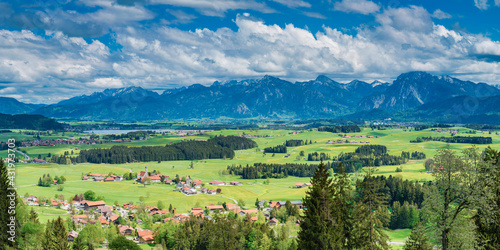 Germany, Bavaria, Fuessen,¬†Alpine landscape seen from Eisenberg ruin