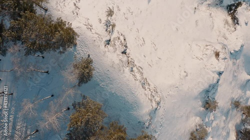 The national park Krasnoyarskie Stolby The Krasnoyarsk Pillars Drone view of Krasnoyarsk Pillars Forest Russia Siberia Krasnoyarskiy Kray Krasnoyarsk photo