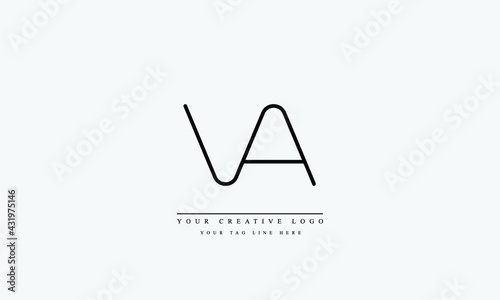 Letter Logo Design with Creative Modern Trendy Typography VA AV V A