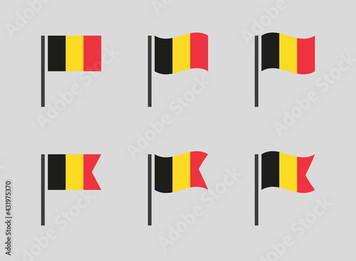 belgian flag symbols set, Belgium national flag icons