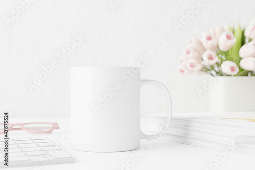 Blank mug printing design template.