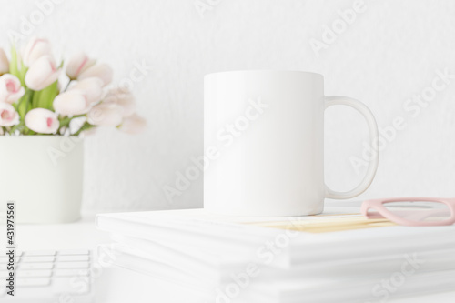 Blank mug printing design template.