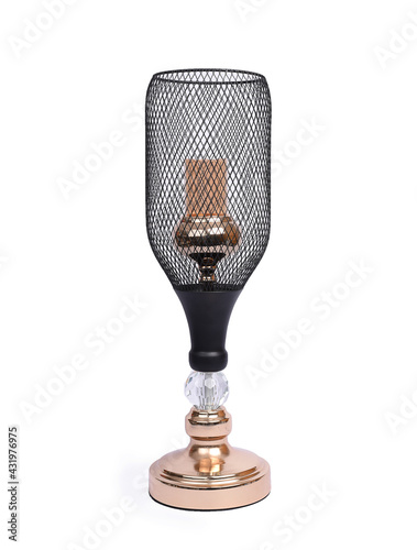 Antique table lamp on isolated white background