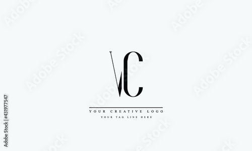 VC CV V C vector logo design
