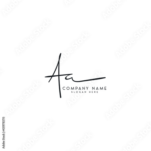 Aa initial letter signature logo template. Aa Handwriting letter logo.