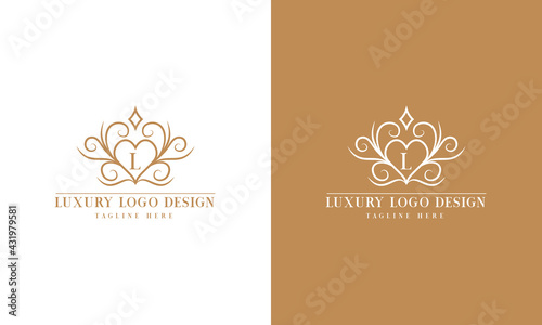 luxury logo design 2 colors logo design