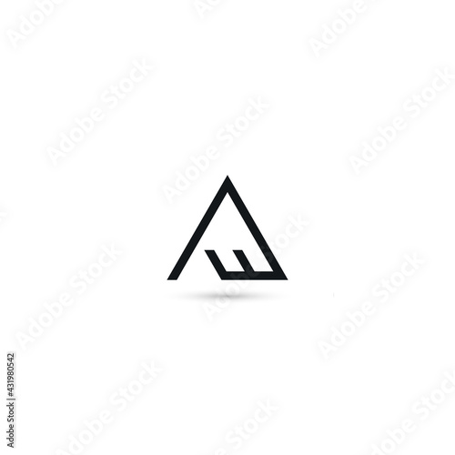 Free Download A W or wa letter design logo logotype icon, black and white concept  - GFXLoad