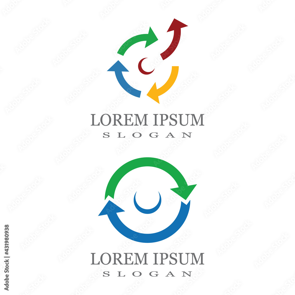 Obraz premium Arrow vector illustration icon Logo Template design