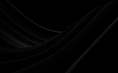 Black gray satin dark fabric texture luxurious shiny that is abstract silk cloth background with patterns soft waves blur beautiful.