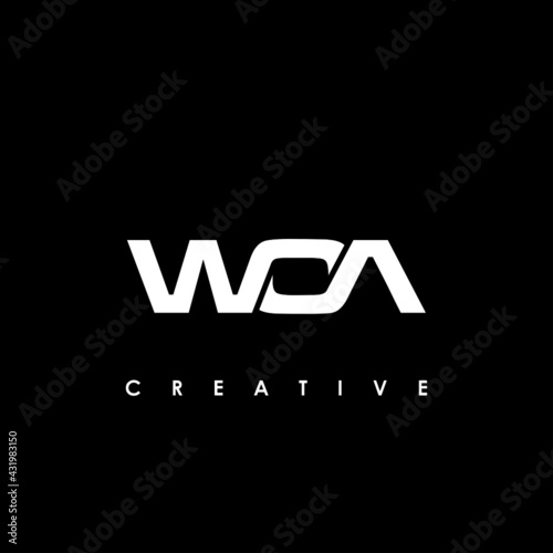 WOA Letter Initial Logo Design Template Vector Illustration photo