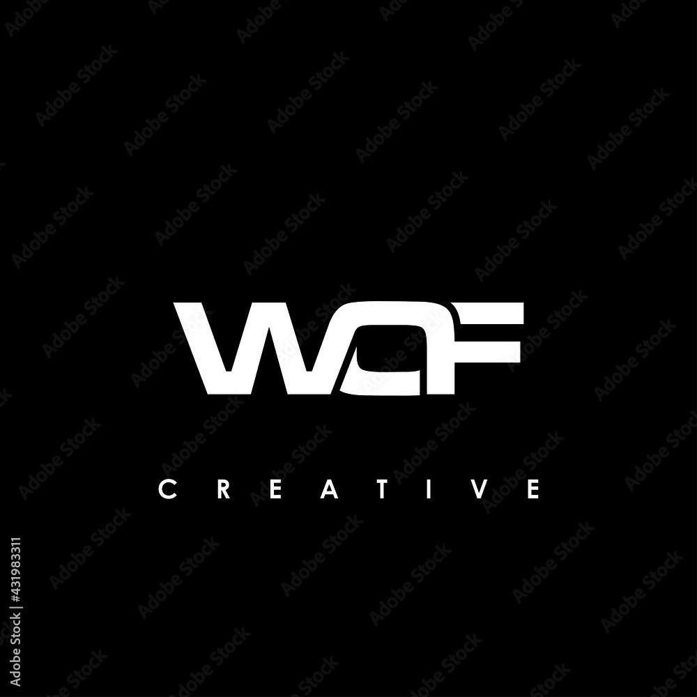 WOF Letter Initial Logo Design Template Vector Illustration
