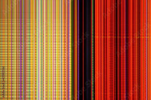 LCD television with broken screen and colorful stripes