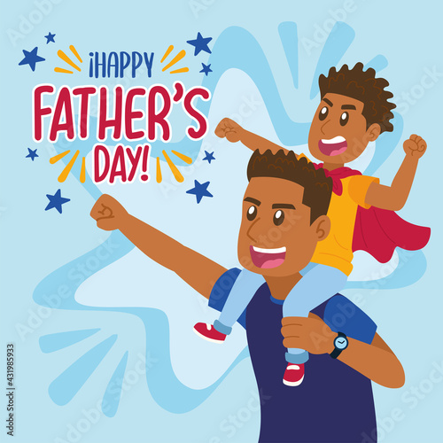 Happy dad playing with his son Father day