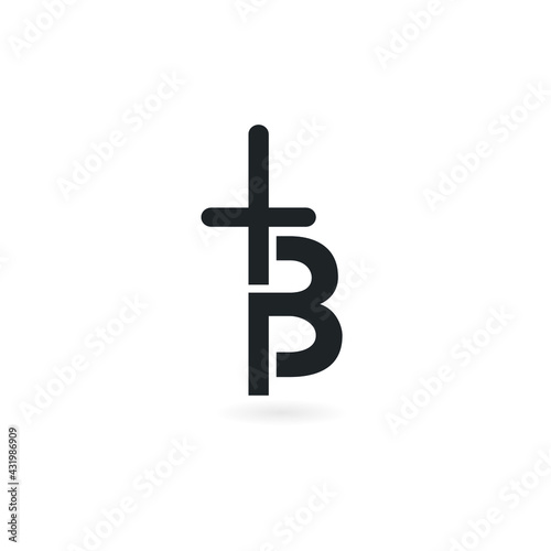 B letter Christian logo design. Black and white church b letter awesome logo design template.