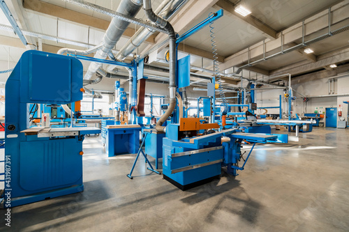 Wood manufacturing equipment at industry