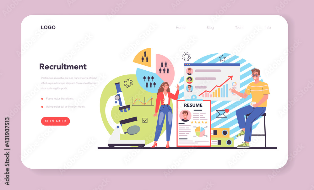Headhunting web banner or landing page. Idea of business recruitment Headhunting web banner or landing page. Idea of business recruitment